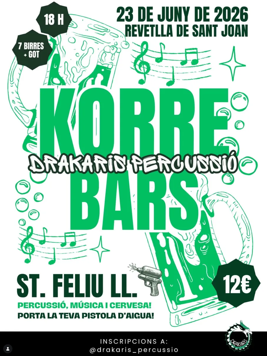 Cartell del Korrebars 2026: 23 de juny, revetlla de Sant Joan, a Sant Feliu de Llobregat